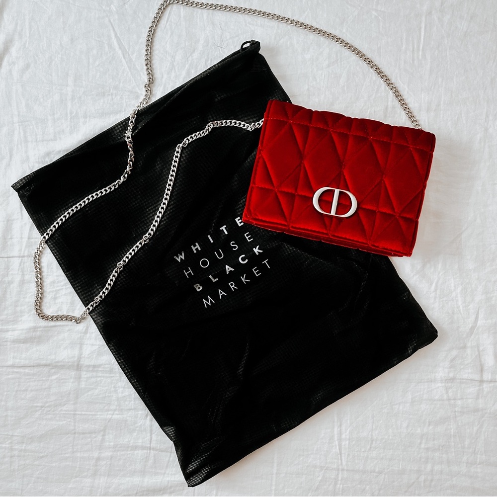 WHBM Red Velvet Clutch